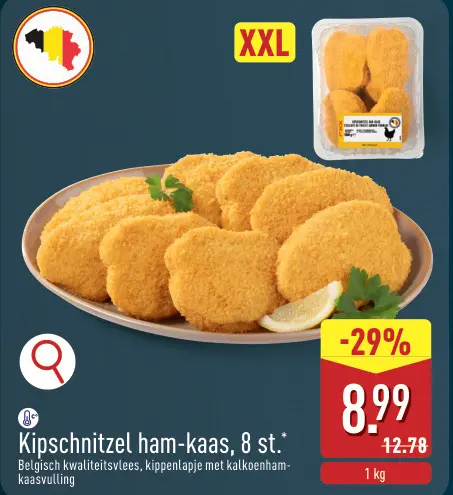 Promotie: Kipschnitzel ham-kaas
