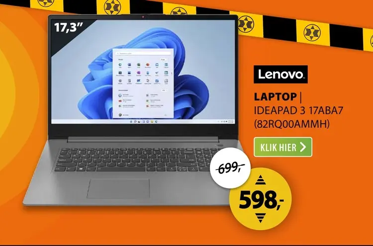 Aanbieding: Lenovo IdeaPad 3 17ABA7 (82RQ00AMMH)