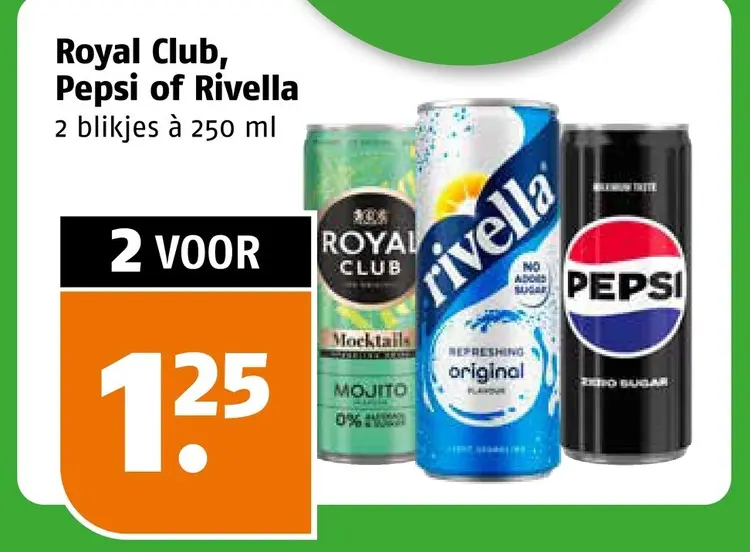 Aanbieding: Royal Club, Pepsi of Rivella