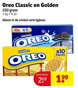 Promotie: Oreo Classic en Golden
