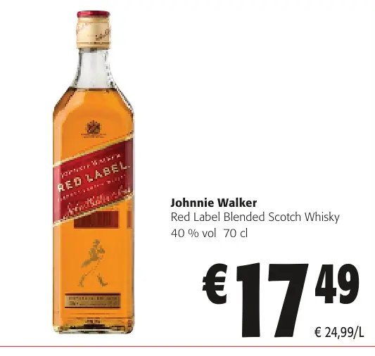 Promotie: Johnnie Walker Red Label Blended Scotch Whisky