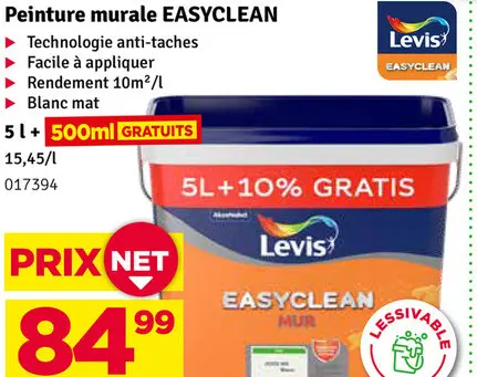 Offre: Peinture murale EASYCLEAN