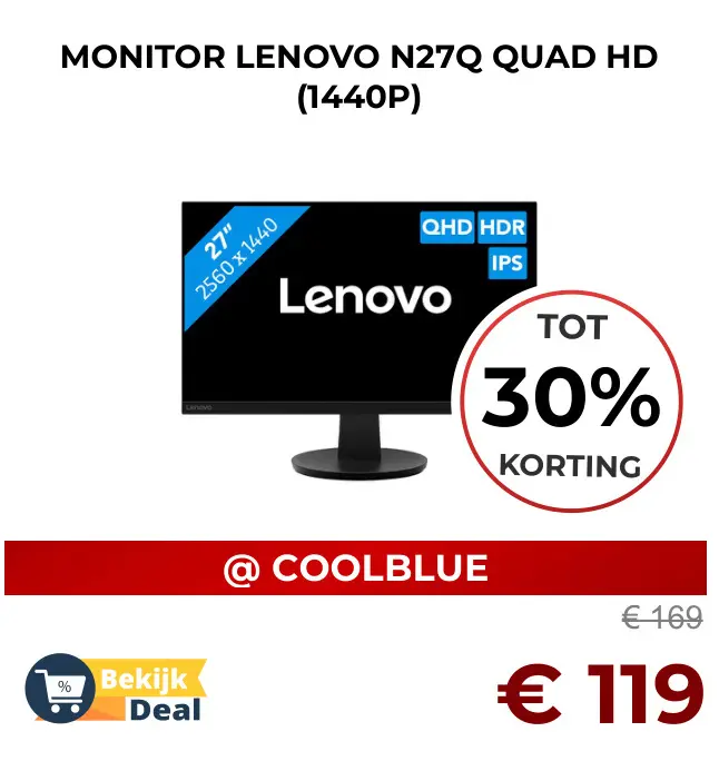 Aanbieding: Monitor Lenovo n27q quad hd
