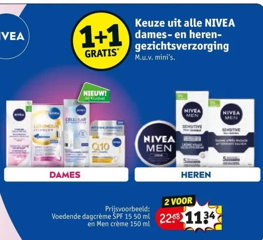 Aanbieding: NIVEA dames- en heren- gezichtsverzorging