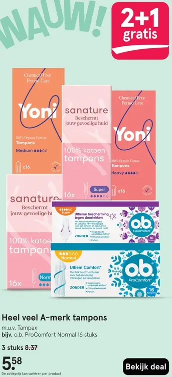 Aanbieding: Heel veel A-merk tampons