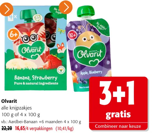 Promotie: Olvarit Banana, Strawberry