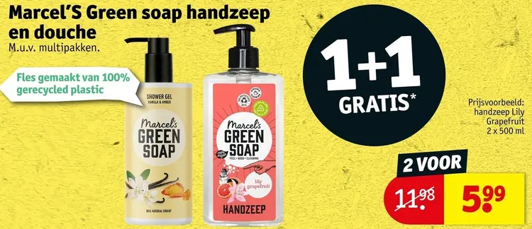 Aanbieding: Handzeep en douche