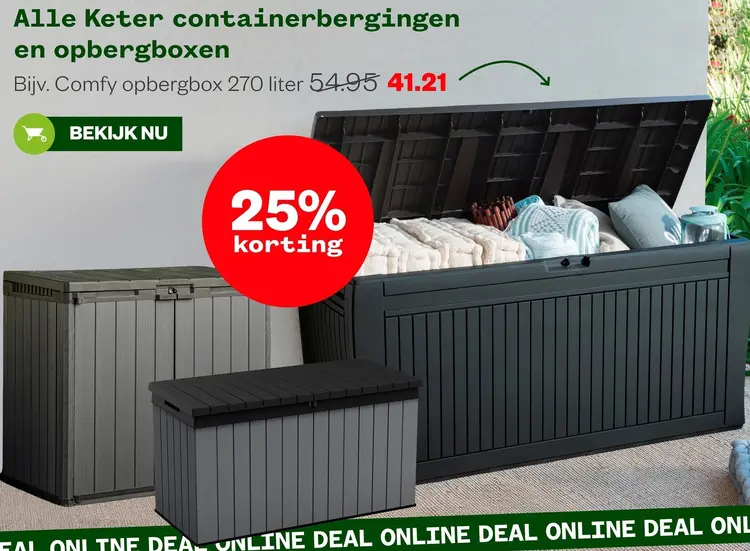 Aanbieding: Containerbergingen en opbergboxen