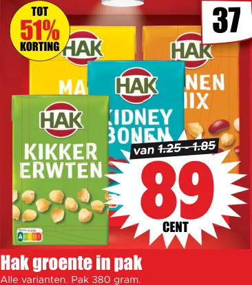 Aanbieding: Groente in pak