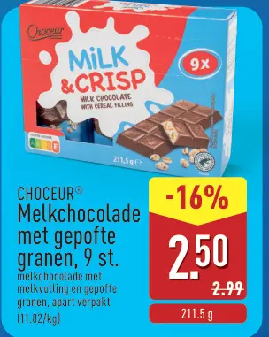 Promotie: Melkchocolade met gepofte granen