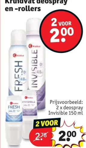 Promotie: Kruidvat deospray en -rollers