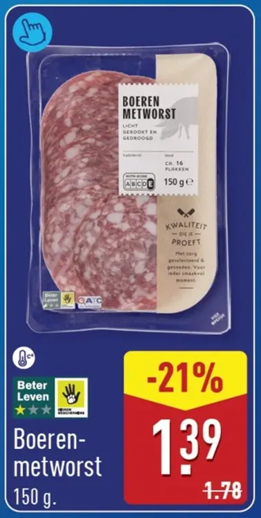 Aanbieding: Boerenmetworst
