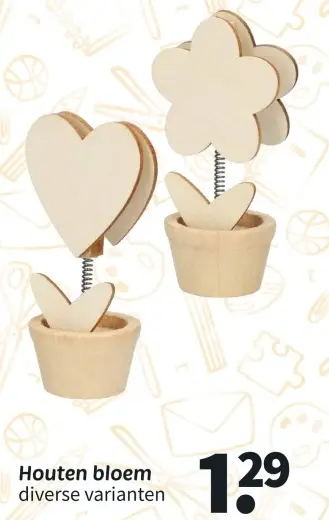 Aanbieding: Houten bloem