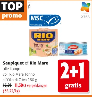 Promotie: Saupiquet of Rio Mare alle tonijn
