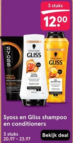 Aanbieding: Syoss en Gliss shampoo en conditioners