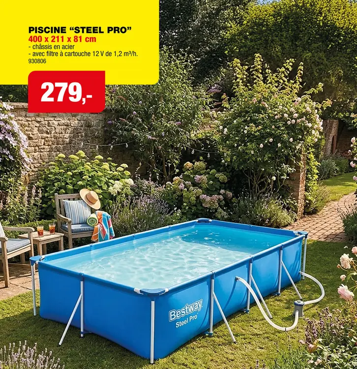 Offre: Bestway Steel Pro piscine tubulaire 400x211x81 cm