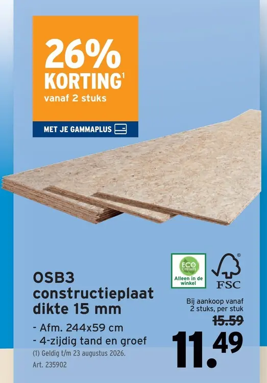 Promotie: OSB3 constructieplaat