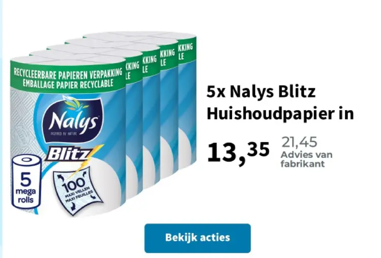 Aanbieding: Nalys Blitz Huishoudpapier