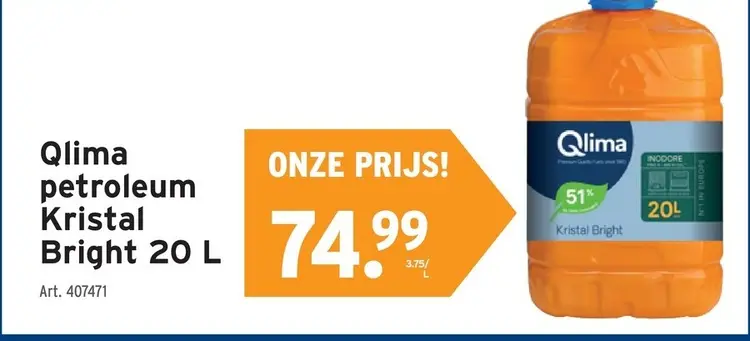 Promotie: Qlima petroleum Kristal Bright