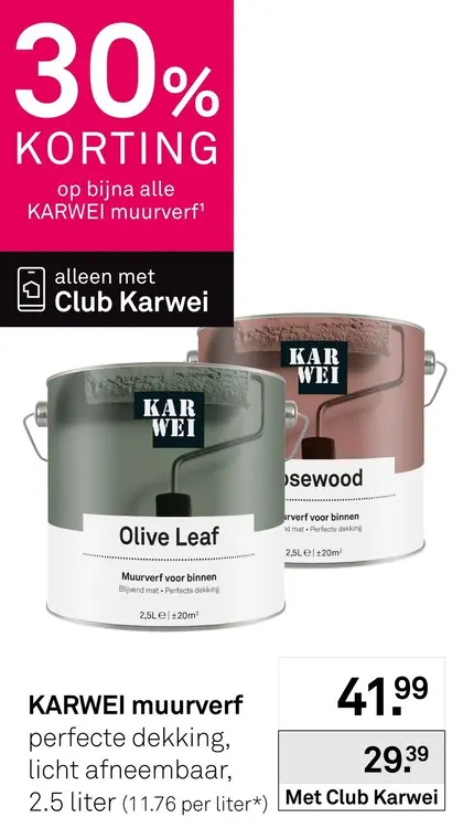 Aanbieding: Bijna alle KARWEI muurverf