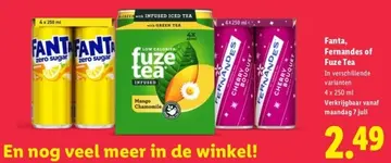 Aanbieding: Fanta, Fernandes of Fuze Tea