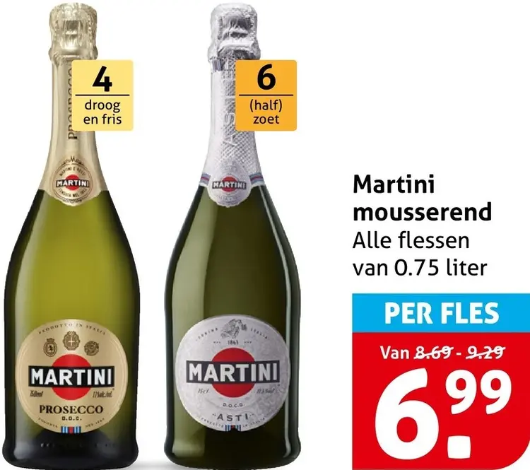 Aanbieding: Mousserend alle flessen van 0.75 liter