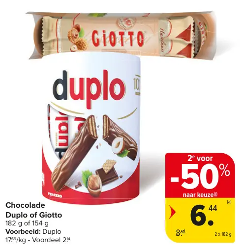 Promotie: Chocolade Duplo of Giotto