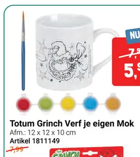Aanbieding: Totum Verf je eigen Mok Grinch