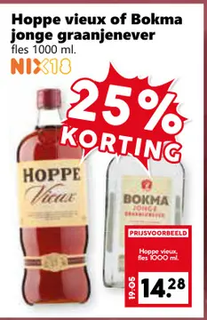 Aanbieding: Hoppe vieux of Bokma jonge graanjenever