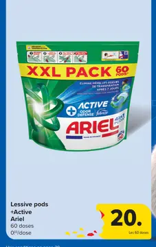 Offre: Lessive pods +Active Ariel