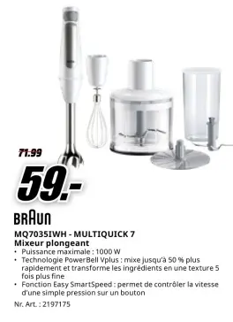 Offre: MQ7035IWH - MULTIQUICK 7 Mixeur plongeant