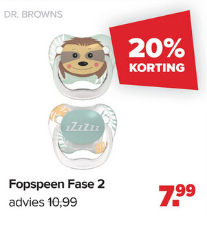 Aanbieding: Dr. Brown's Fopspeen Fase 2 2-Pack