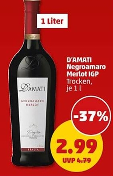 Aanbieding: D'AMATI Negroamaro Merlot IGP