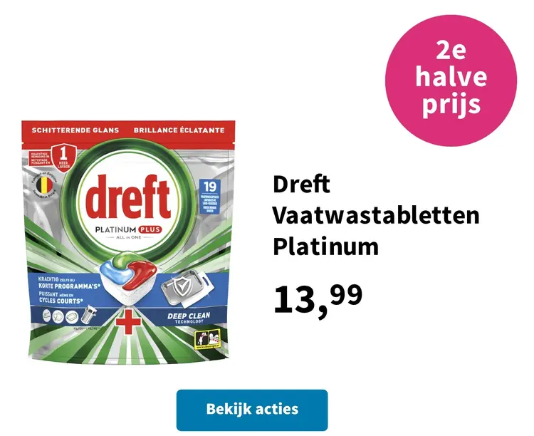 Aanbieding: Dreft Vaatwastabletten Platinum