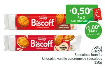 Offre: Lotus Biscoff Speculoos fourrés