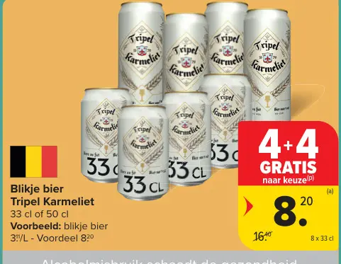 Promotie: Blikje bier Tripel Karmeliet