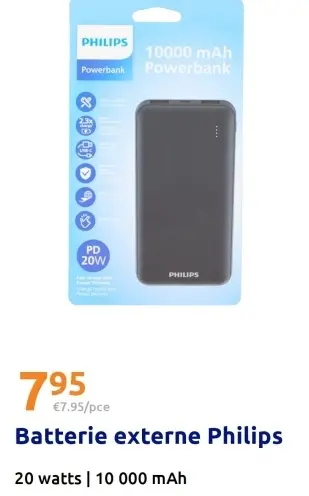 Offre: Batterie externe Philips