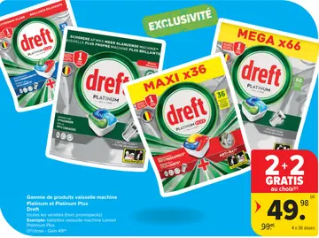 Offre: Gamme de produits vaisselle machine Platinum Plus