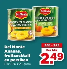 Aanbieding: Ananas, fruitcocktail en perziken