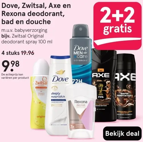 Aanbieding: Deodorant, bad en douche