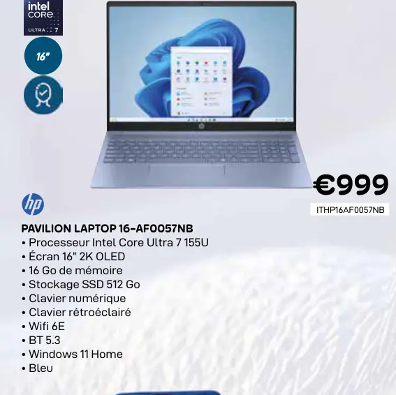 Offre: Pavilion laptop 16-af0057nb