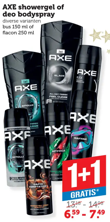 Aanbieding: AXE showergel of deo bodyspray