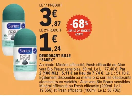 Offre: Deodorant bille