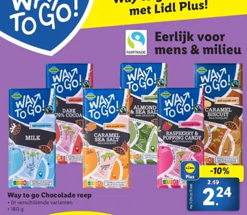 Aanbieding: Way to go Chocolade reep