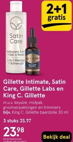 Aanbieding: Gillette Intimate, Satin Care, Gillette Labs en King C. Gillette
