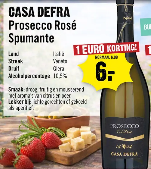 Aanbieding: Casa Defra Glera Prosecco 75 cl