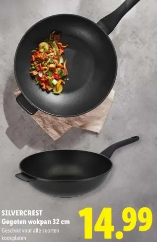 Aanbieding: Gegoten wokpan 32 cm