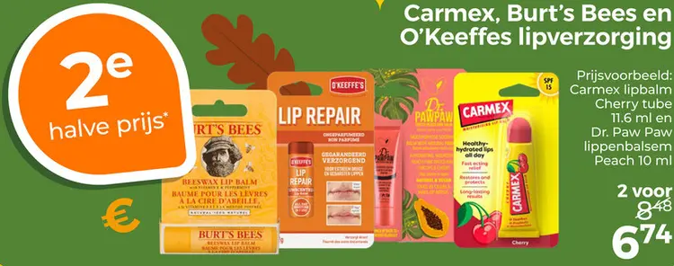 Aanbieding: Carmex, Burt's Bees en O'Keeffes Lipverzorging