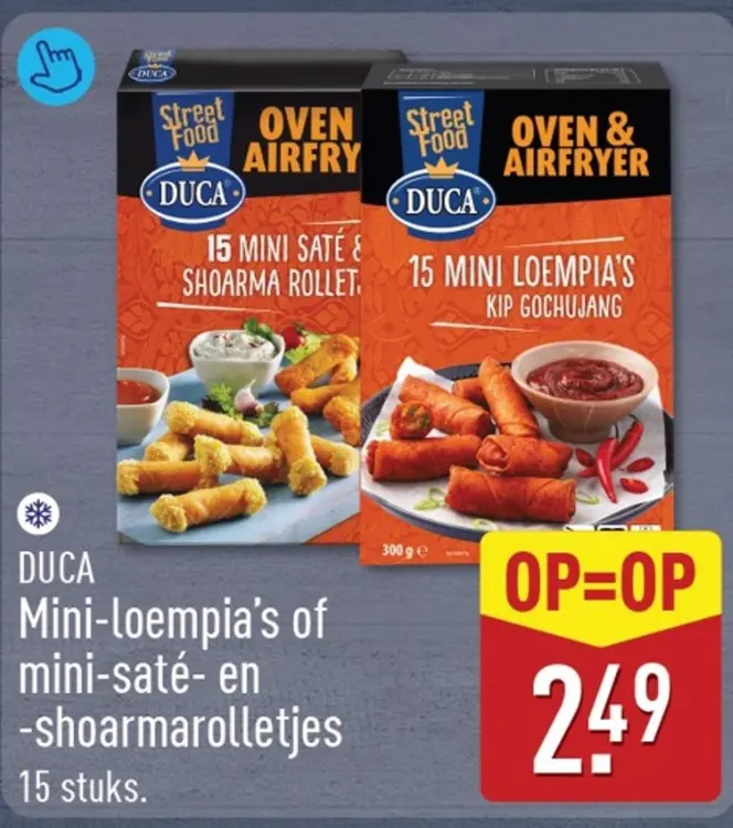 Aanbieding: Mini-loempia's of mini-saté- en -shoarmarolletjes