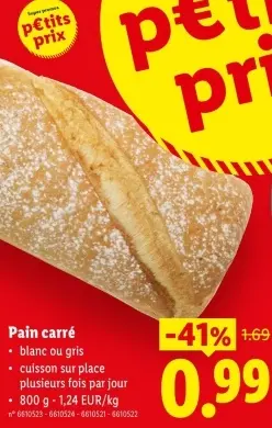 Offre: Pain carré